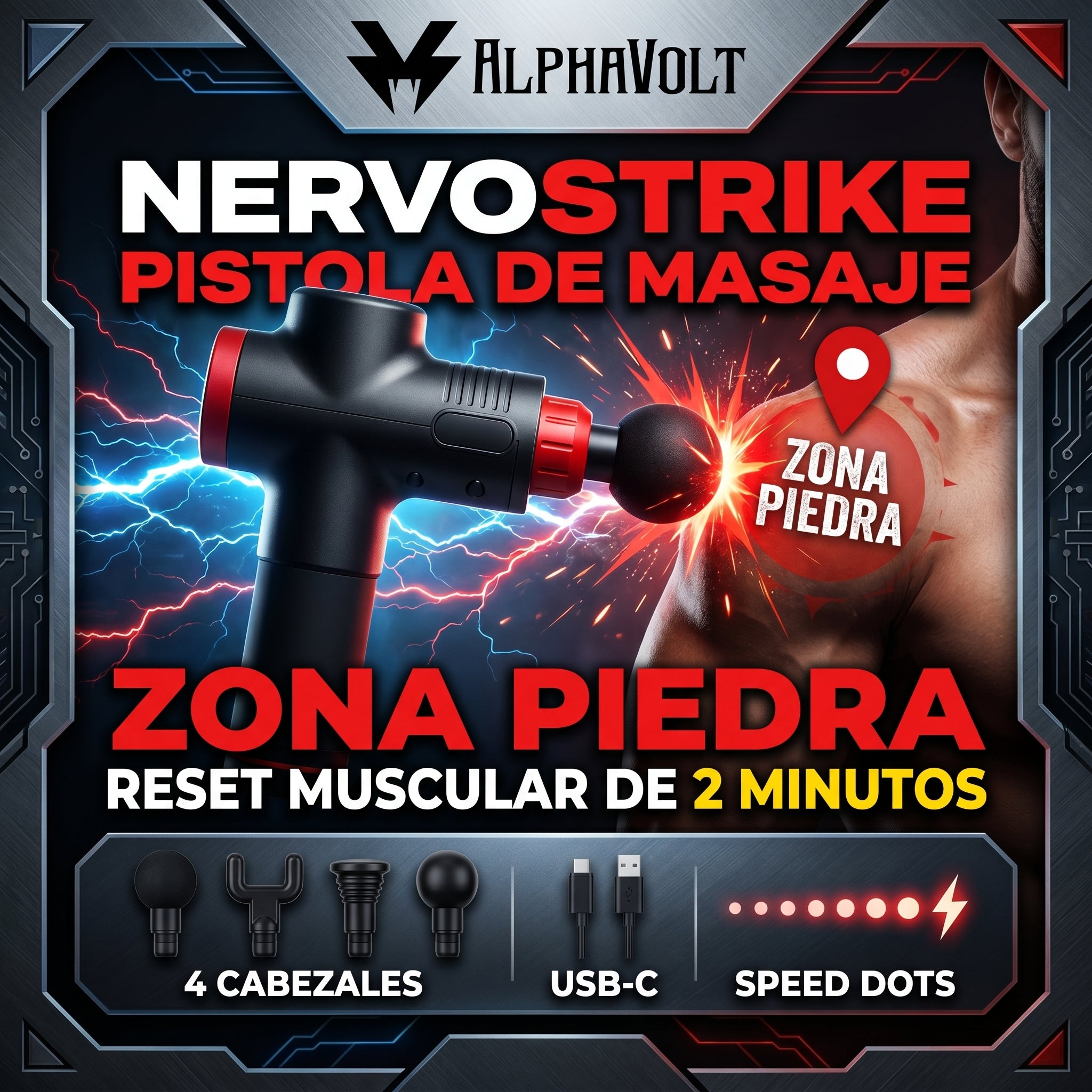 Pistola de Masaje NervoStrike
